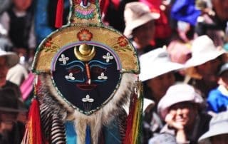 Tibetan opera features colorful costumes and elaborate masks. These performances depict historical and mythological stories, often involving heroes, villains, and supernatural beings.