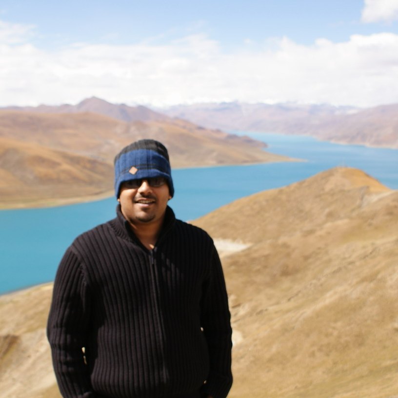 Indian guest Sandip at Yamdrok Lake