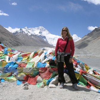 Canadian guest Catherine at Everest Base Camp