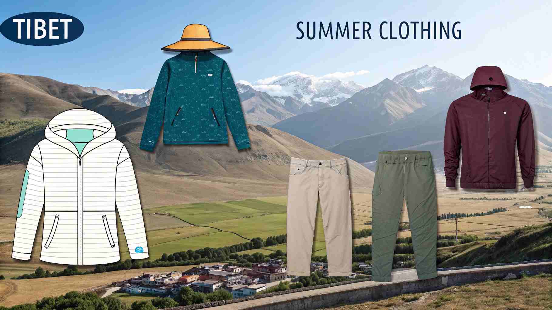 Tibet summer clothing guide Tibet summer clothing layers infographic